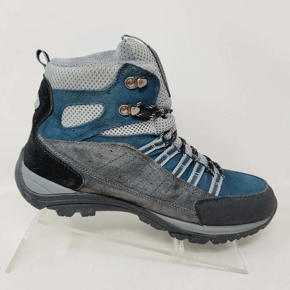 riemot Men's Hiking Boots Size 9 M Waterproof Lightweight Grey Blue RM021